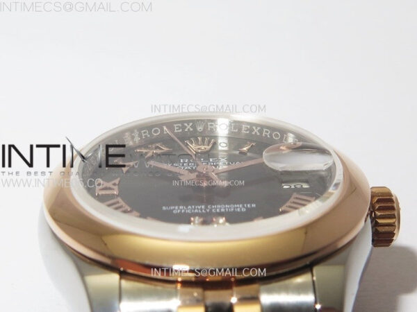 Datejust 28mm 279171 Smooth Bezel SS/RG APSF Best Edition Gray Dial Roman Markers on SS Jubilee Bracelet NH05 - Image 9