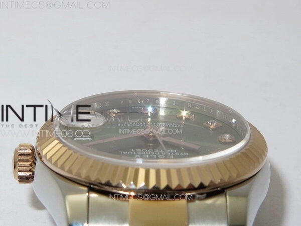 DateJust 31mm 72610 SS/RG APSF Best Edition Green Dial Crystals Markers on Oyster Bracelet A2824 - Image 9