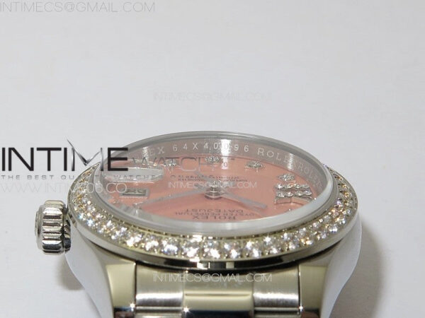 Datejust 28mm 279179 SS/Crystals APSF Best Edition Pink Dial Stars Crystals Markers on SS President Bracelet NH05 - Image 9