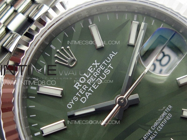DateJust 36 SS 126234 VSF 1:1 Best Edition 904L Steel Green Leaf Dial on Jubilee Bracelet VS3235 - Image 9
