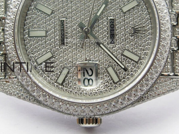 DateJust 41 126334 Full Paved Diamonds BP Best Edition Diamonds Dial Stick Markers on Jubilee Bracelet A2824 - Image 9
