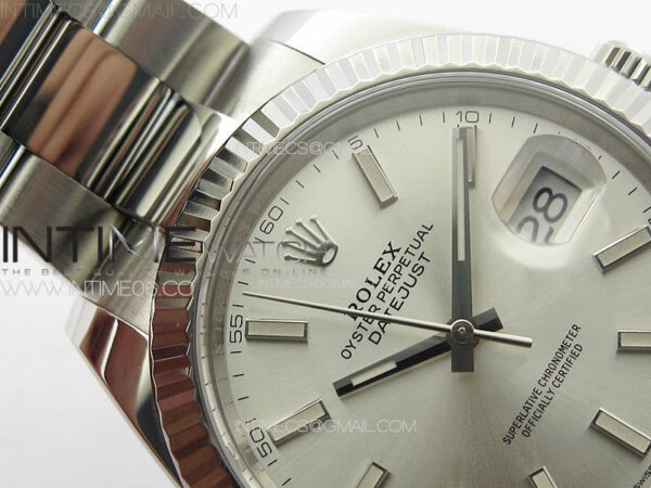 DateJust 41 126334 Clean 1:1 Best Edition 904L Steel Silver Stick Dial on Oyster Bracelet VR3235 - Image 9