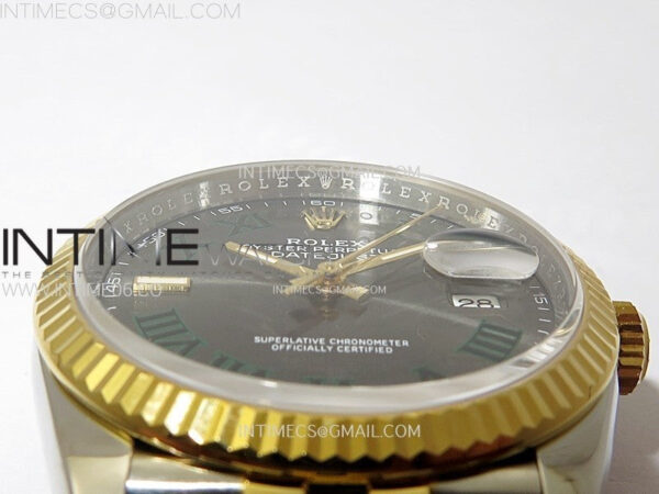 DateJust 36 SS 126233 904L SS/YG VSF 1:1 Best Edition Gray Dial Green Roman Markers on Jubilee Bracelet VS3235 - Image 8