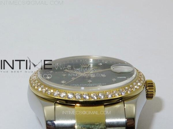 DateJust 31mm 72610 Crystals Bezel SS/YG APSF Best Edition Blue Flowers Crystals Dial on Oyster Bracelet A2824 - Image 9