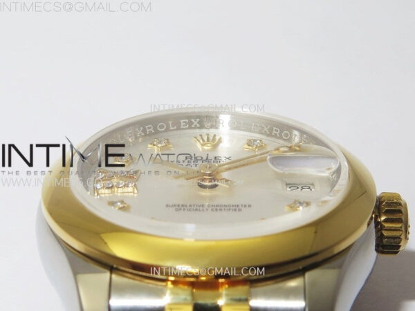 Datejust 28mm 279173 Smooth Bezel SS/YG APSF Best Edition White MOP Dial Star Crystals Markers on Jubilee Bracelet NH05 - Image 9