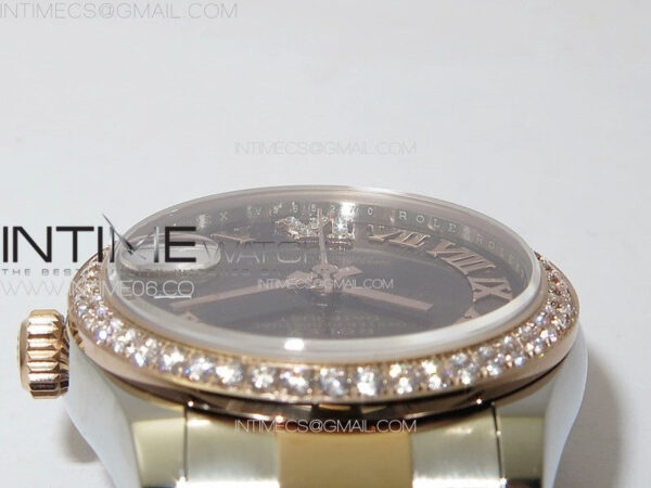 DateJust 31mm 72610 SS/Crystals Bezel APSF Best Edition Green Dial Roman Markers on Oyster Bracelet A2824 - Image 9