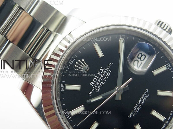 DateJust 41 126334 Clean 1:1 Best Edition 904L Steel Black Stick Dial on Oyster Bracelet VR3235 - Image 9