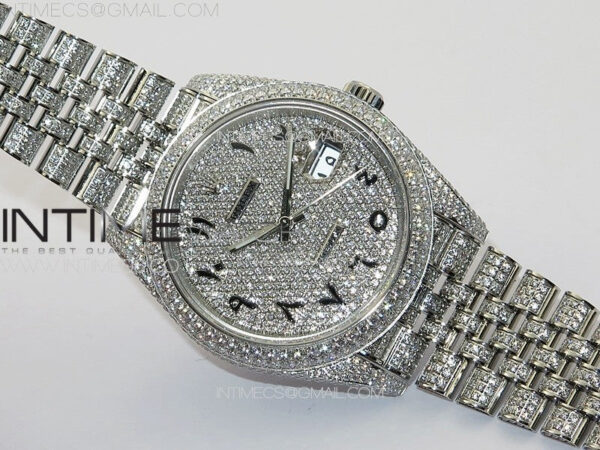 DateJust 41 126334 Full Paved Diamonds BP Best Edition Diamond Dial Arabic Markers on Jubilee Bracelet A2824 - Image 11