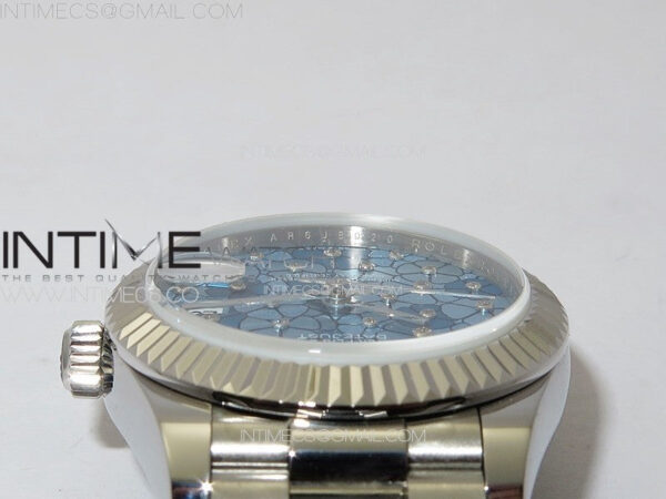 DateJust 31mm 278274 904L SS GMF Best Edition Blue Flowers Crystals Dial on 904L President Bracelet A2824 - Image 9