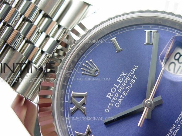 DateJust 41 126334 Clean 1:1 Best Edition 904L Steel Blue Roman Dial on Jubilee Bracelet VR3235 - Image 9