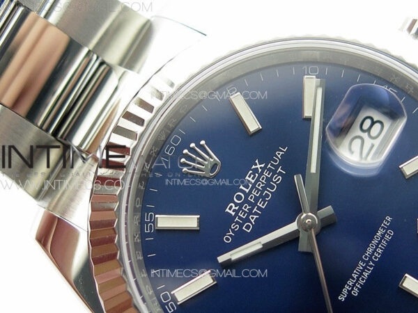 DateJust 41 126334 Clean 1:1 Best Edition 904L Steel Blue Stick Dial on Oyster Bracelet VR3235 - Image 9