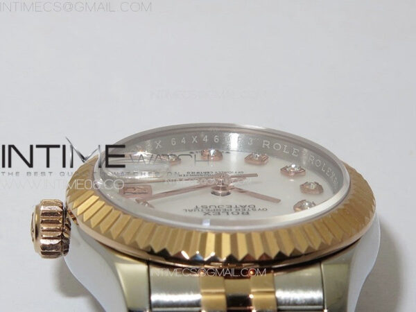Datejust 28mm 279179 SS/RG APSF Best Edition White MOP Dial Crystals Markers on SS/RG Jubilee Bracelet NH05 - Image 9