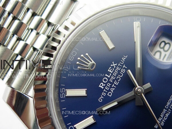 DateJust 41 126334 Clean 1:1 Best Edition 904L Steel Blue Stick Dial on Jubilee Bracelet VR3235 - Image 9