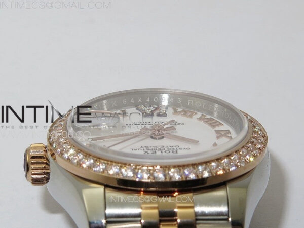 Datejust 28mm 279179 SS/RG APSF Best Edition White Dial Roman Markers on SS/RG Jubilee Bracelet NH05 - Image 9