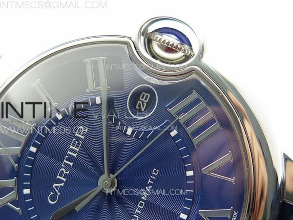 Ballon Bleu 42mm SS K3F 1:1 Best Edition Blue Texture Dial on Blue Leather Strap A2824 - Image 9