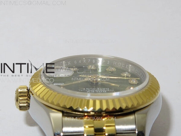 Datejust 28mm 279179 SS/YG APSF Best Edition Green Dial Crystals Markers on SS/YG Jubilee Bracelet NH05 - Image 9