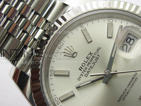 DateJust 41 126334 Clean 1:1 Best Edition 904L Steel Silver Stick Dial on Jubilee Bracelet VR3235 - Image 9