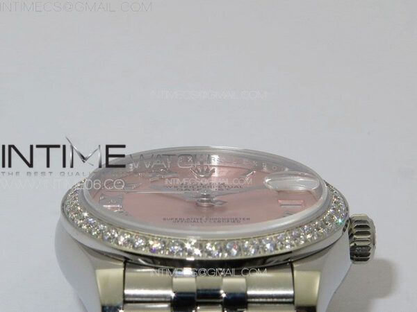 DateJust 31mm 178271 SS Crystal Bezel APSF Best Edition Pink Dial Roman Markers on Jubilee Bracelet A2824 - Image 8