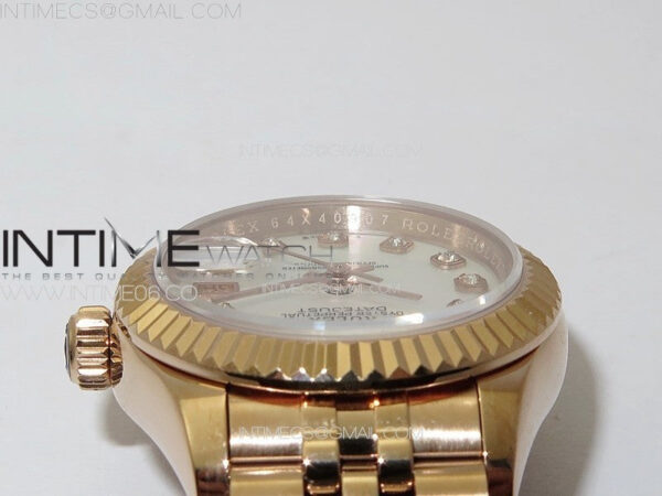 Datejust 28mm 279179 RG APSF Best Edition White MOP Dial Crystals Markers on SS Jubilee Bracelet NH05 - Image 9