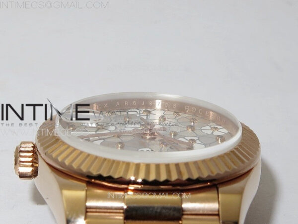 DateJust 31mm 278274 RG GMF Best Edition Silver Flowers Crystals Dial on RG President Bracelet A2824 - Image 9