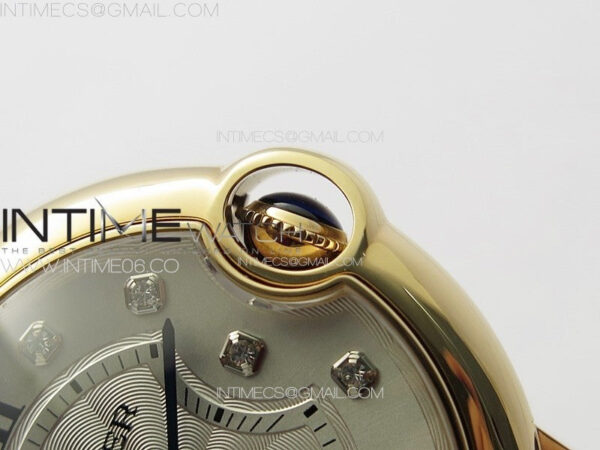 Ballon Bleu 36mm RG K3F 1:1 Best Edition White Textured Dia Markers Dial On Black Leather Strap A076 - Image 9