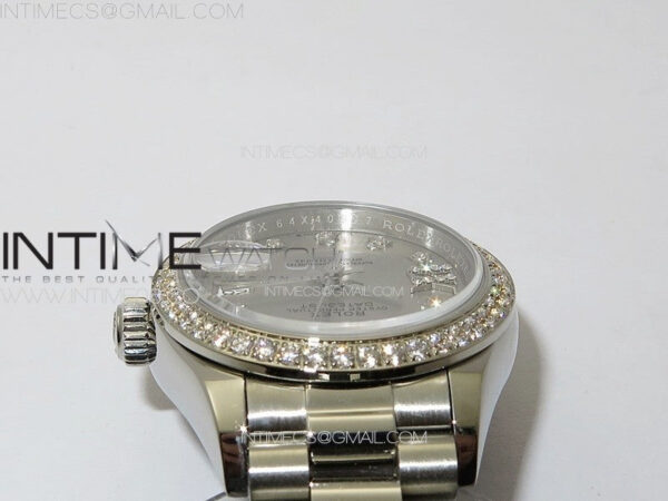Datejust 28mm 279179 SS/Crystals APSF Best Edition Silver Dial Stars Crystals Markers on SS President Bracelet NH05 - Image 9