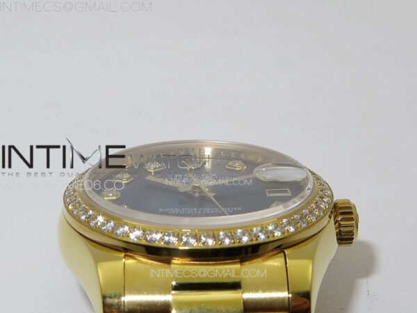 DateJust 31mm 178271 YG APSF Best Edition Blue MOP Dial Crystal Markers on President Bracelet A2824 - Image 9