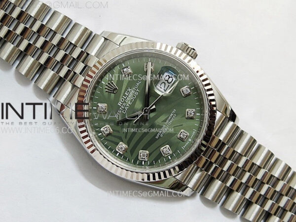 DateJust 36 SS 126234 VSF 1:1 Best Edition 904L Steel Green Leaf Dial Diamonds Markers on Jubilee Bracelet VS3235 - Image 9