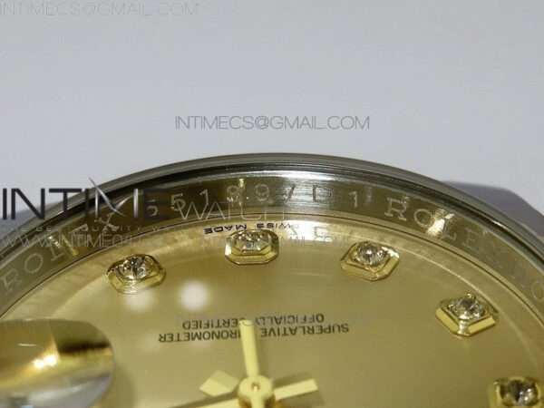 DateJust 36 SS/YG 116233 ARF 1:1 Best Edition 904L Steel Gold Dial Diamonds Markers on Jubilee Bracelet SH3135 V2 - Image 9