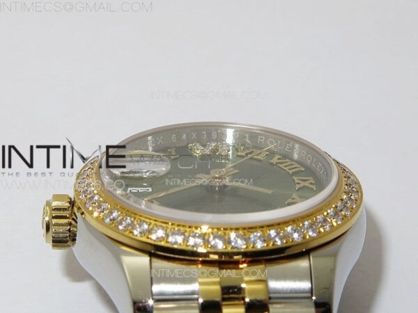 Datejust 28mm 279179 SS/YG APSF Best Edition Green Dial Roman Markers on SS/YG Jubilee Bracelet NH05 - Image 9