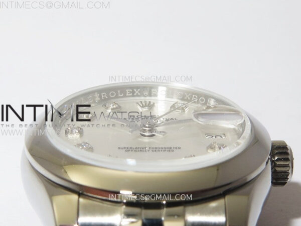 Datejust 28mm 279166 Smooth Bezel SS APSF Best Edition White MOP Dial Crystals Markers on SS Jubilee Bracelet NH05 - Image 9