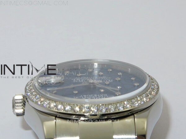 DateJust 31mm 72610 Crystals Bezel SS APSF Best Edition Blue Flowers Crystals Dial on Oyster Bracelet A2824 - Image 10
