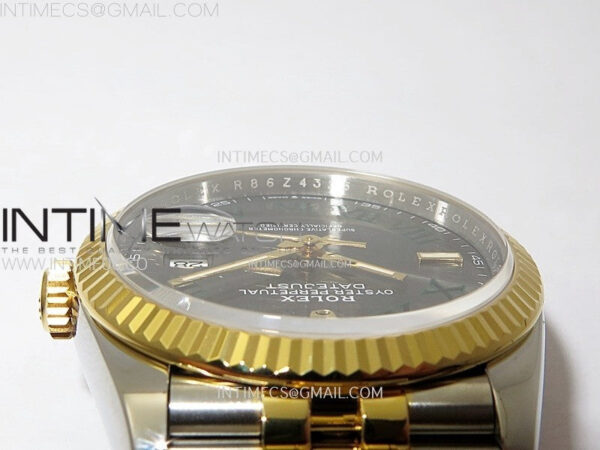 DateJust 36 SS 126233 904L SS/YG VSF 1:1 Best Edition Gray Dial Green Roman Markers on Jubilee Bracelet VS3235 - Image 12