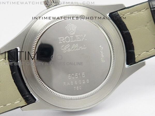Cellini Date BP Maker SS Diam Bezel Black Dial on Black Leather Strap - Image 10