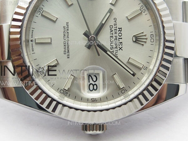 DateJust 41 126334 Clean 1:1 Best Edition 904L Steel Silver Stick Dial on Oyster Bracelet VR3235 - Image 10