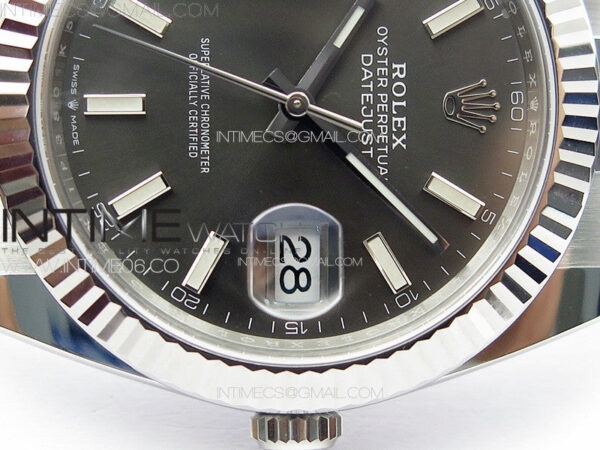 DateJust 41 126334 Clean 1:1 Best Edition 904L Steel Gray Stick Dial on Oyster Bracelet VR3235 - Image 10