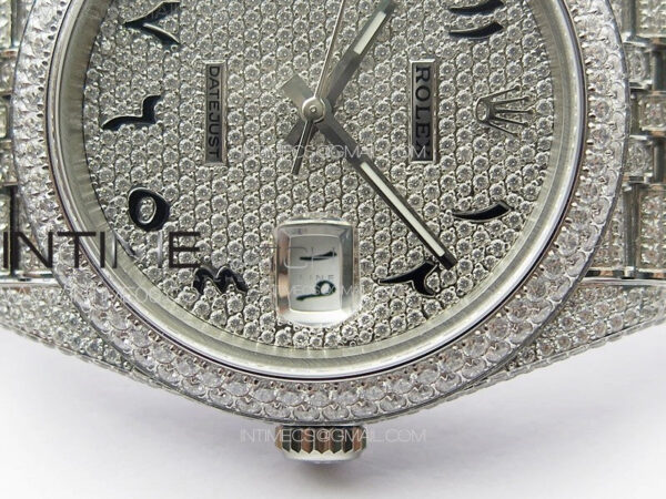 DateJust 41 126334 Full Paved Diamonds BP Best Edition Diamond Dial Arabic Markers on Jubilee Bracelet A2824 - Image 9
