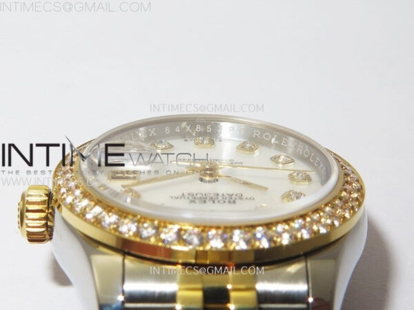Datejust 28mm 279173 Crystals Bezel SS/YG APSF Best Edition Green Dial Crystals Markers on Jubilee Bracelet NH05 - Image 10