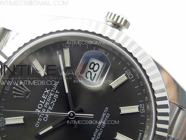 DateJust 41 126334 Clean 1:1 Best Edition 904L Steel Gray Stick Dial on Jubilee Bracelet VR3235 - Image 11
