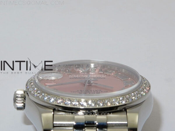 DateJust 31mm 178271 SS Crystal Bezel APSF Best Edition Pink Dial Roman Markers on Jubilee Bracelet A2824 - Image 9