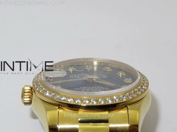 DateJust 31mm 178271 YG APSF Best Edition Blue MOP Dial Crystal Markers on President Bracelet A2824 - Image 10