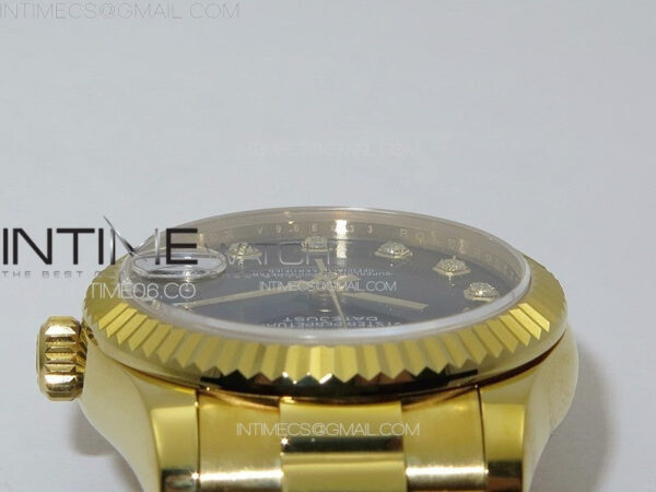 DateJust 31mm 178271 YG APSF Best Edition Black Dial Crystal Markers on President Bracelet A2824 - Image 10