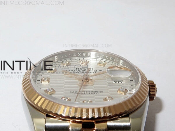DateJust 36 SS 126231 904L SS/RG VSF 1:1 Best Edition Silver Fluted Dial Diamonds Markers on Jubilee Bracelet VS3235 - Image 11