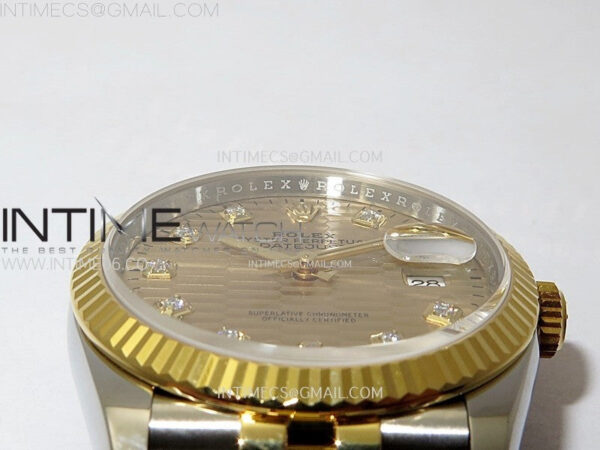 DateJust 36 SS 126233 904L SS/YG VSF 1:1 Best Edition Gold Fluted Dial Diamonds Markers on Jubilee Bracelet VS3235 - Image 10