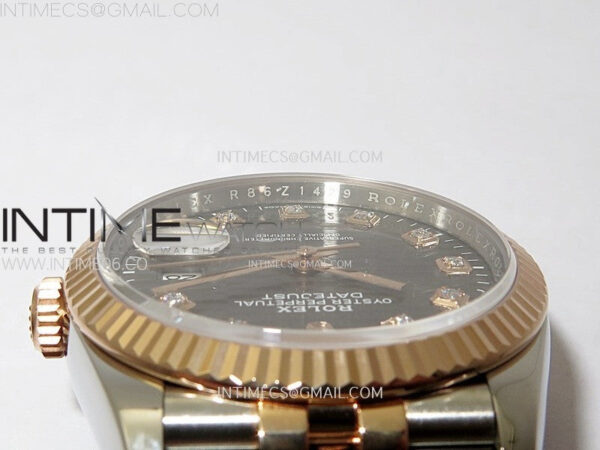 DateJust 36 SS 126231 904L SS/RG VSF 1:1 Best Edition Gray Fluted Dial Diamonds Markers on Jubilee Bracelet VS3235 - Image 10