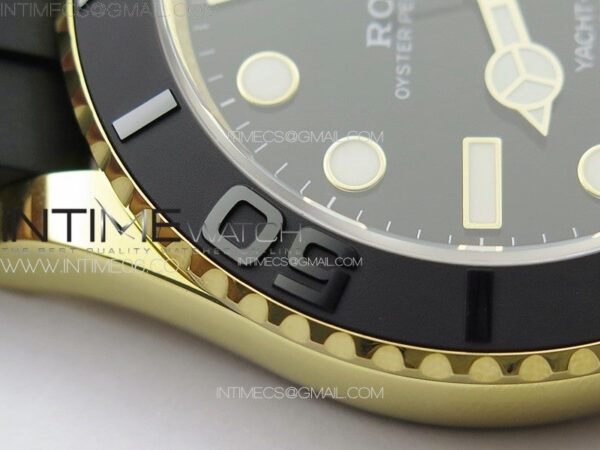 Yacht-Master 126655 YG 3EF 1:1 Best Edition 3D Black Ceramic Bezel on Black Rubber Strap VR3235 - Image 10