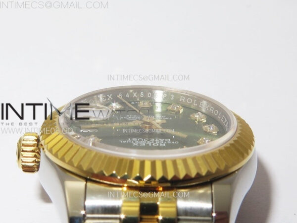 Datejust 28mm 279173 SS/YG APSF Best Edition Green Dial Crystals Markers on Jubilee Bracelet NH05 - Image 10