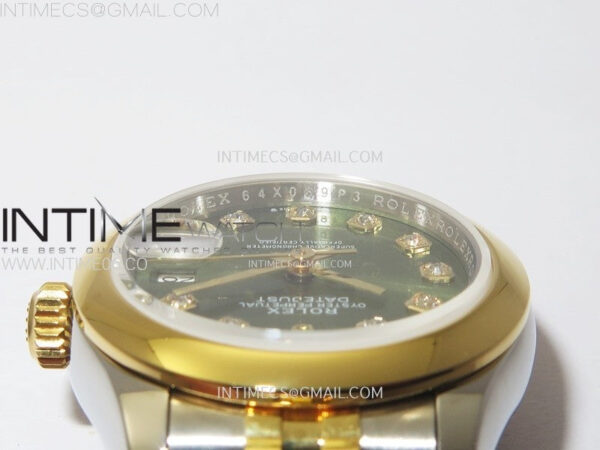 Datejust 28mm 279173 Smooth Bezel SS/YG APSF Best Edition Green Dial Crystals Markers on Jubilee Bracelet NH05 - Image 10