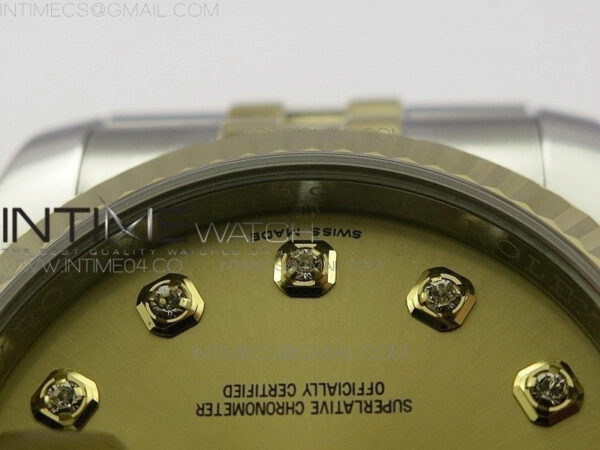 DateJust 36 SS/YG 116233 ARF 1:1 Best Edition 904L Steel Gold Dial Diamonds Markers on Jubilee Bracelet SH3135 V2 - Image 10