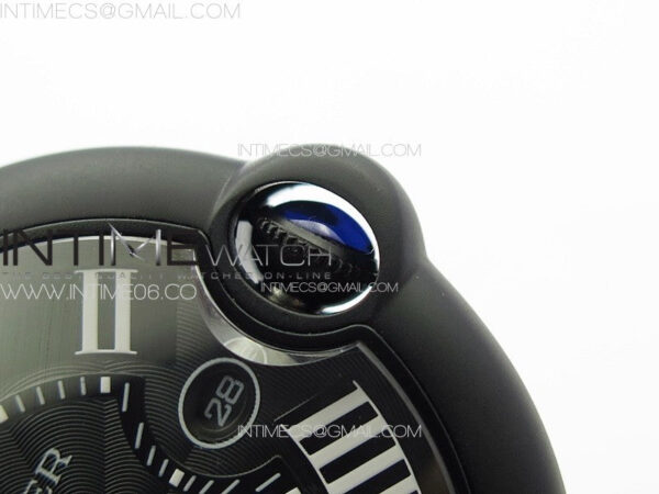Ballon Bleu 42mm DLC K3F 1:1 Best Edition Black Texture Dial on Black Leather Strap A2824 - Image 10